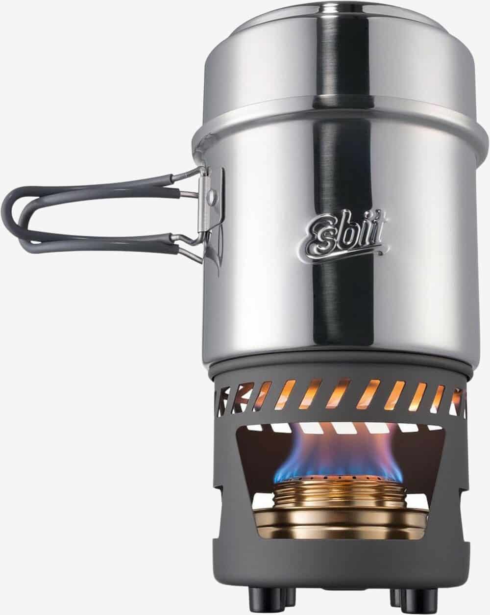 Se Esbit Cookset With Alcohol Burner, 985 Ml (Grå (STAINLESS STEEL)) hos Friluft.dk