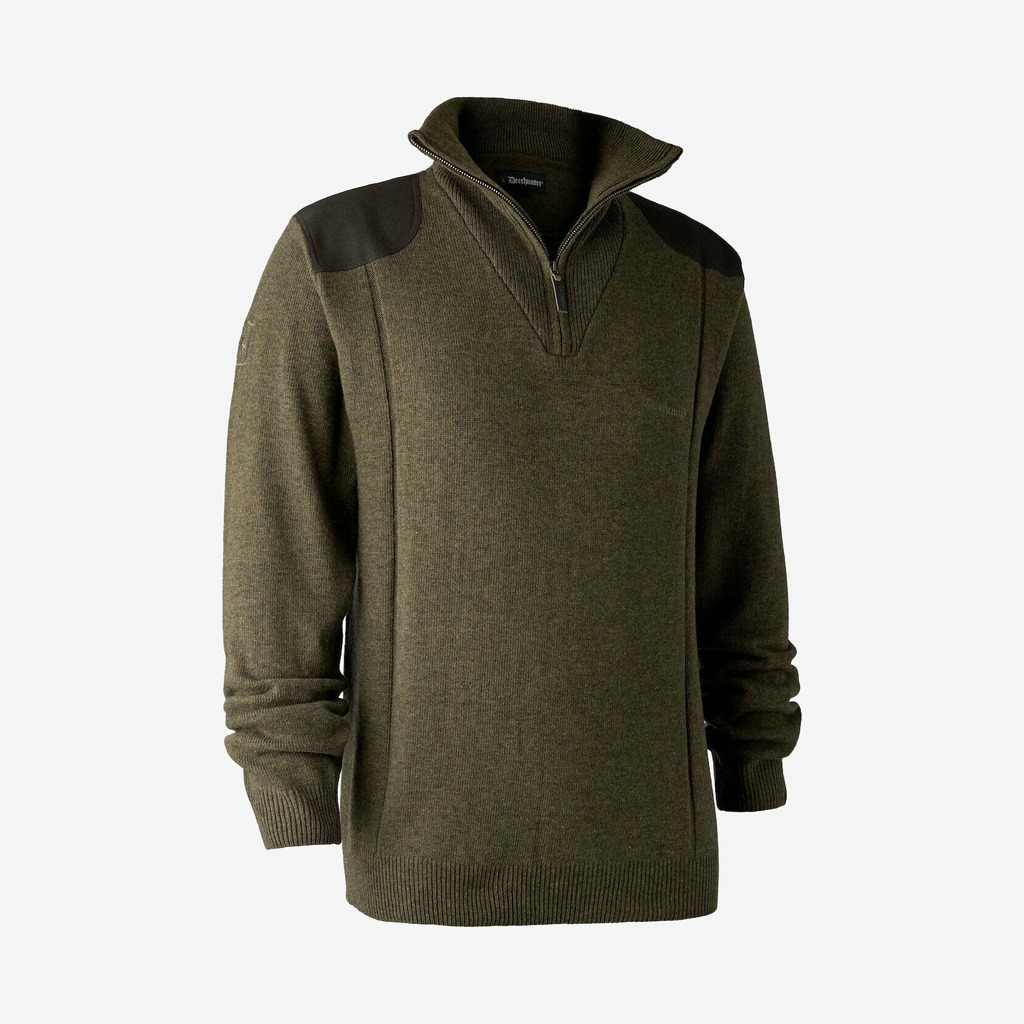 Deerhunter - Sheffield strik med lynlås hals (Cypress) - L billede