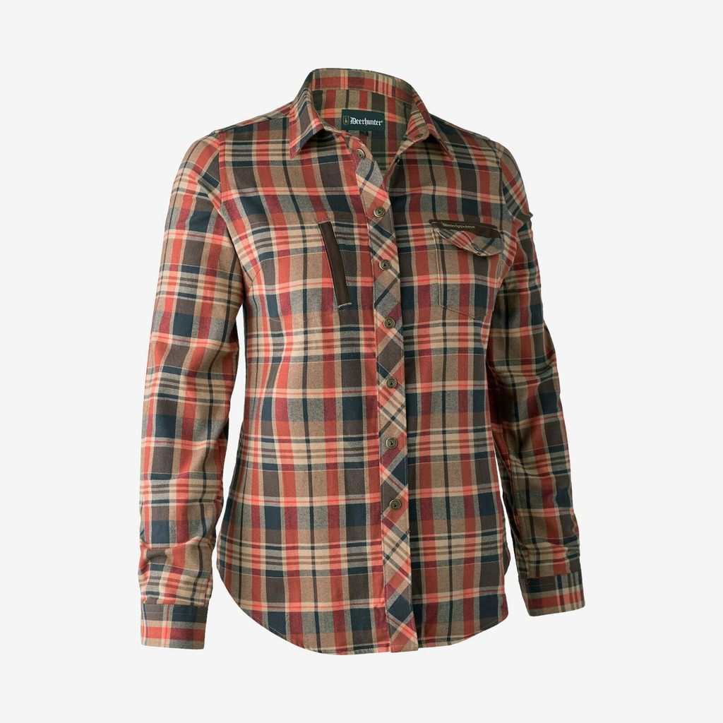 Deerhunter - Lady Athena skjorte (Orange Check) - 48