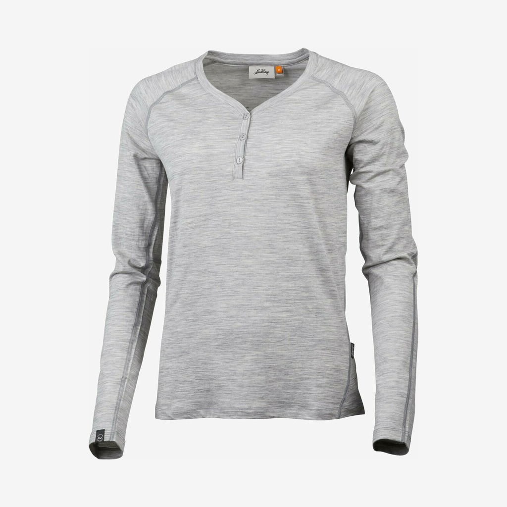Lundhags - Gimmer Merino Lt dame Henley (Light Grey) - XS