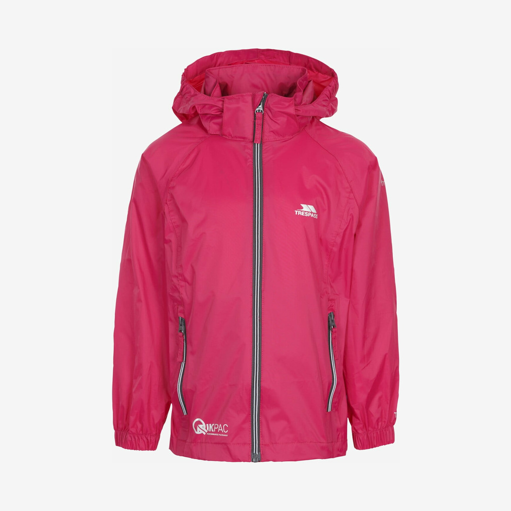 Trespass - Qikpac X Kids regnjakke (Pink) - 11-12 år