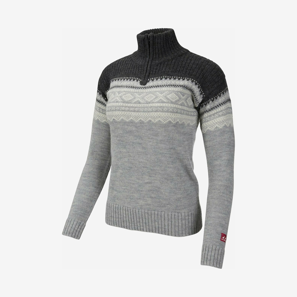 Ulvang - Marius dametrøje med lynlås (Grå) - L