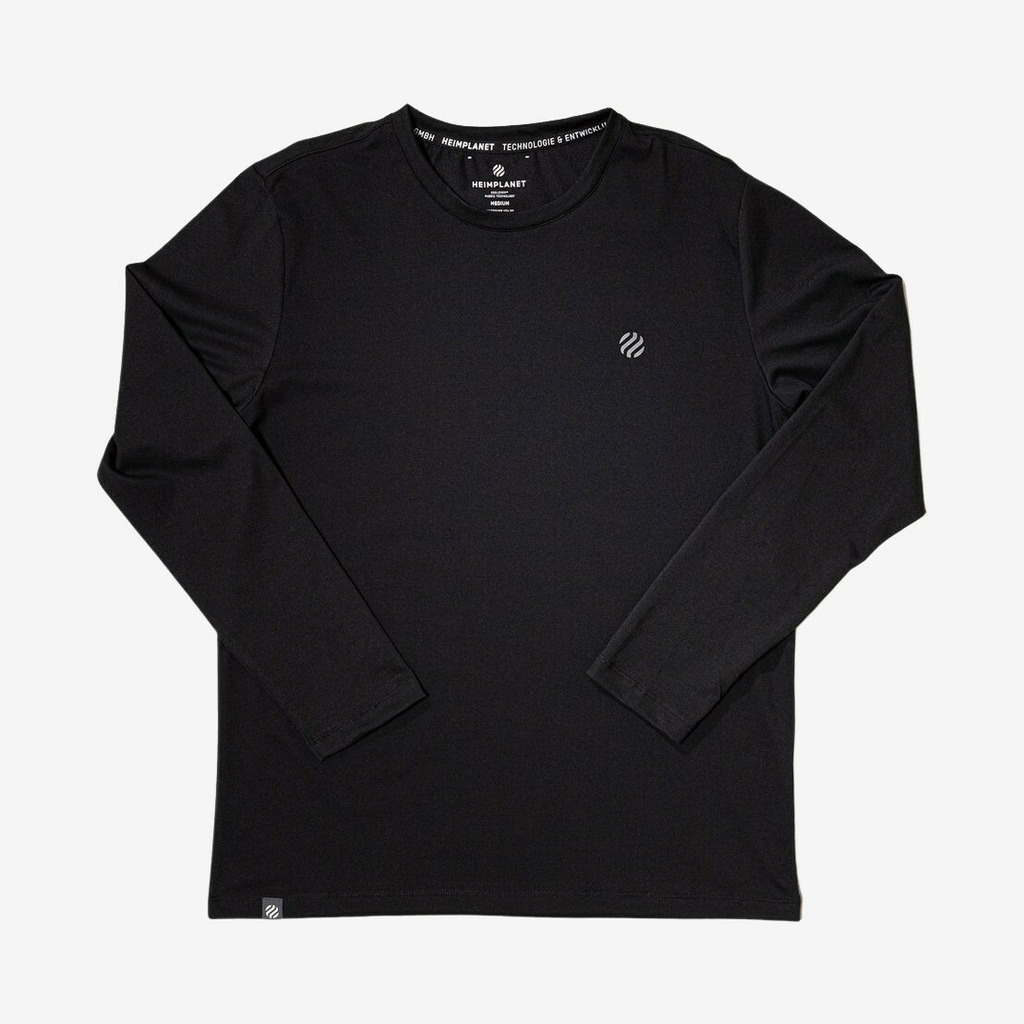 Heimplanet - Langærmet trøje m/ reflekterende logo ball (Sort) - S