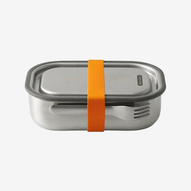 black+blum BAM-SS-L003, Frokostbeholder, Voksen, Orange, Rustfrit stål, Silikone, Rustfrit stål, Monokromatisk, Rektangulær