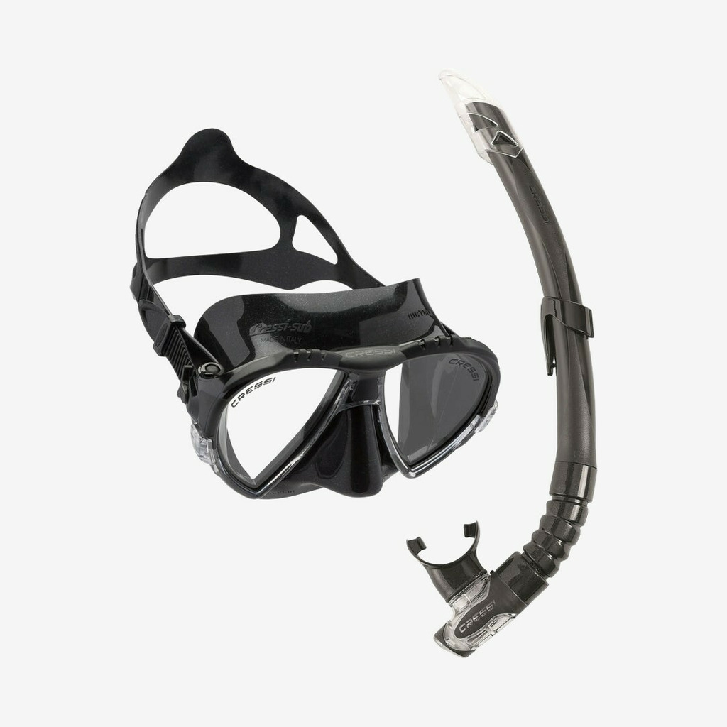 Cressi - Matrix + Gamma maske- og snorkelsæt (Sort)