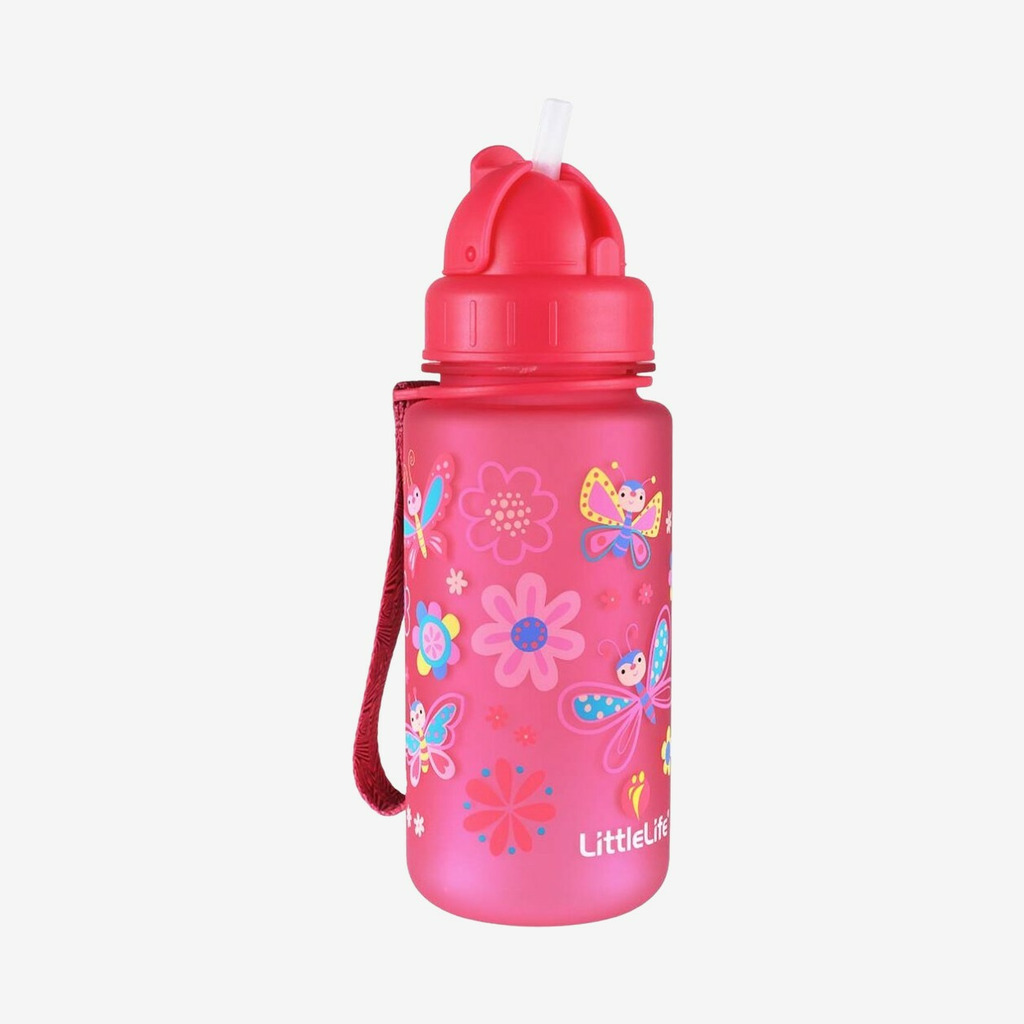 Littlelife Water Bottle, Butterflies, 400ml - Drikkeflaske