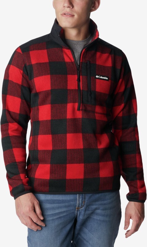 Se Columbia - Sweater Weatherâ¢ II Printed Half-Zip trøje (Mountain Red) - 2XL hos Friluft.dk