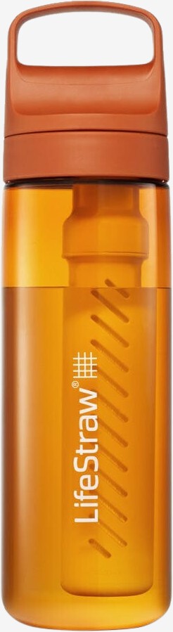 Se LifeStraw - Go 2.0 vandflaske 650ml (Orange) hos Friluft.dk