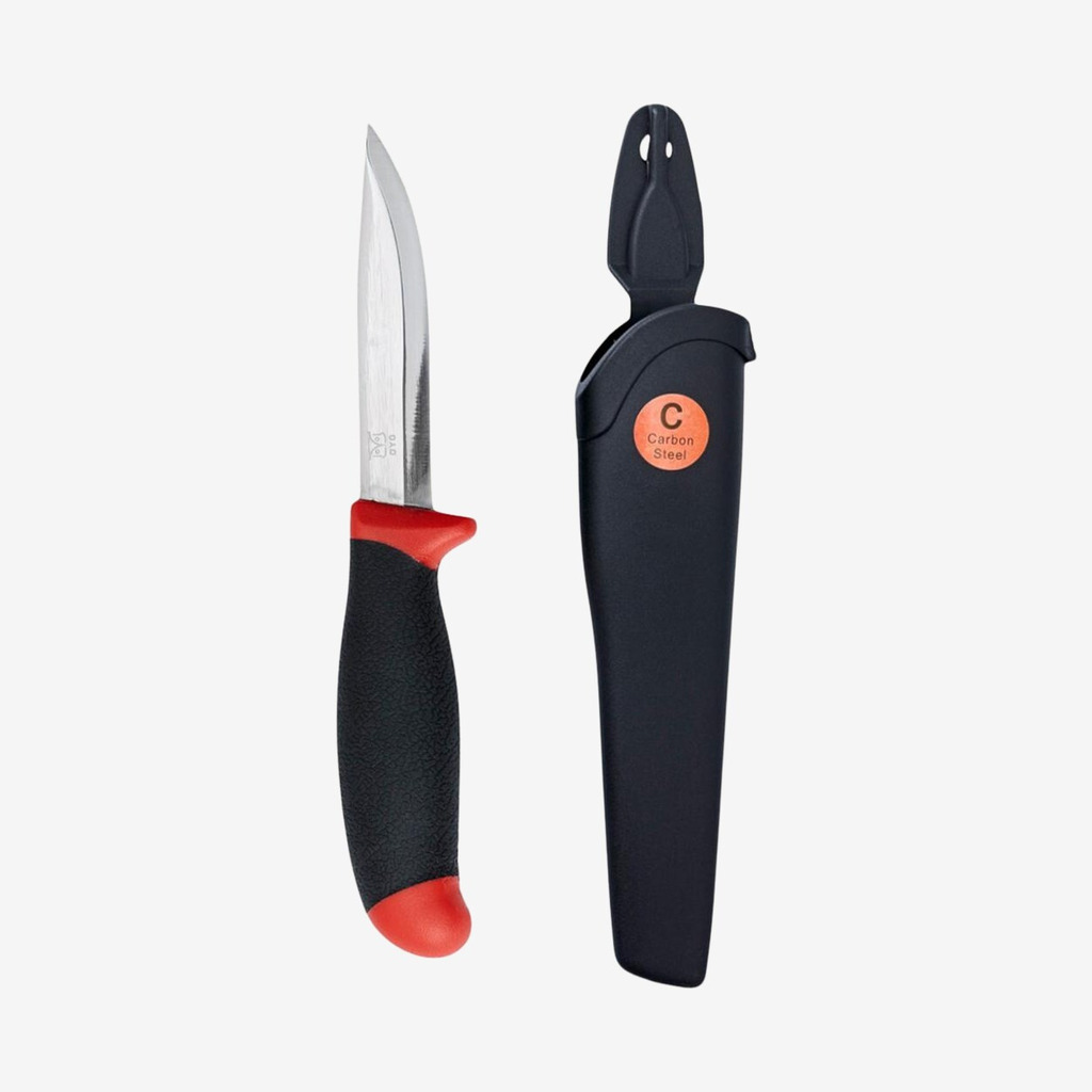 Øyo Knife In Carbon Steel W/sheat - Red - Kniv