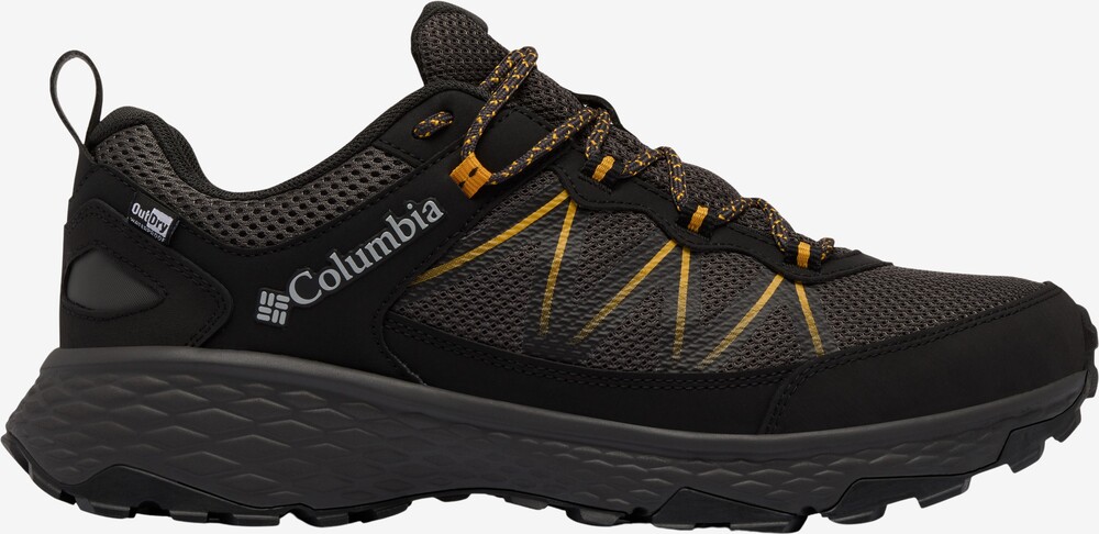 Sort Columbia Peakfreak Rush vandresko med gule snørebånd, set fra siden
