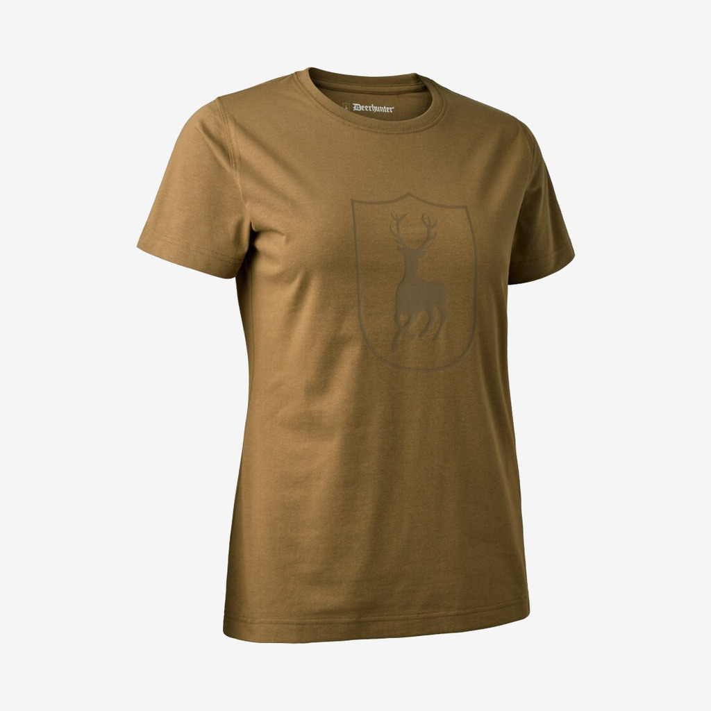 Deerhunter - Lady T-shirt med logo (Brun) - 36