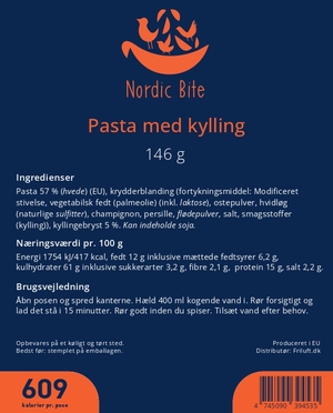 Nordic Bite, Pasta med kylling, Label
