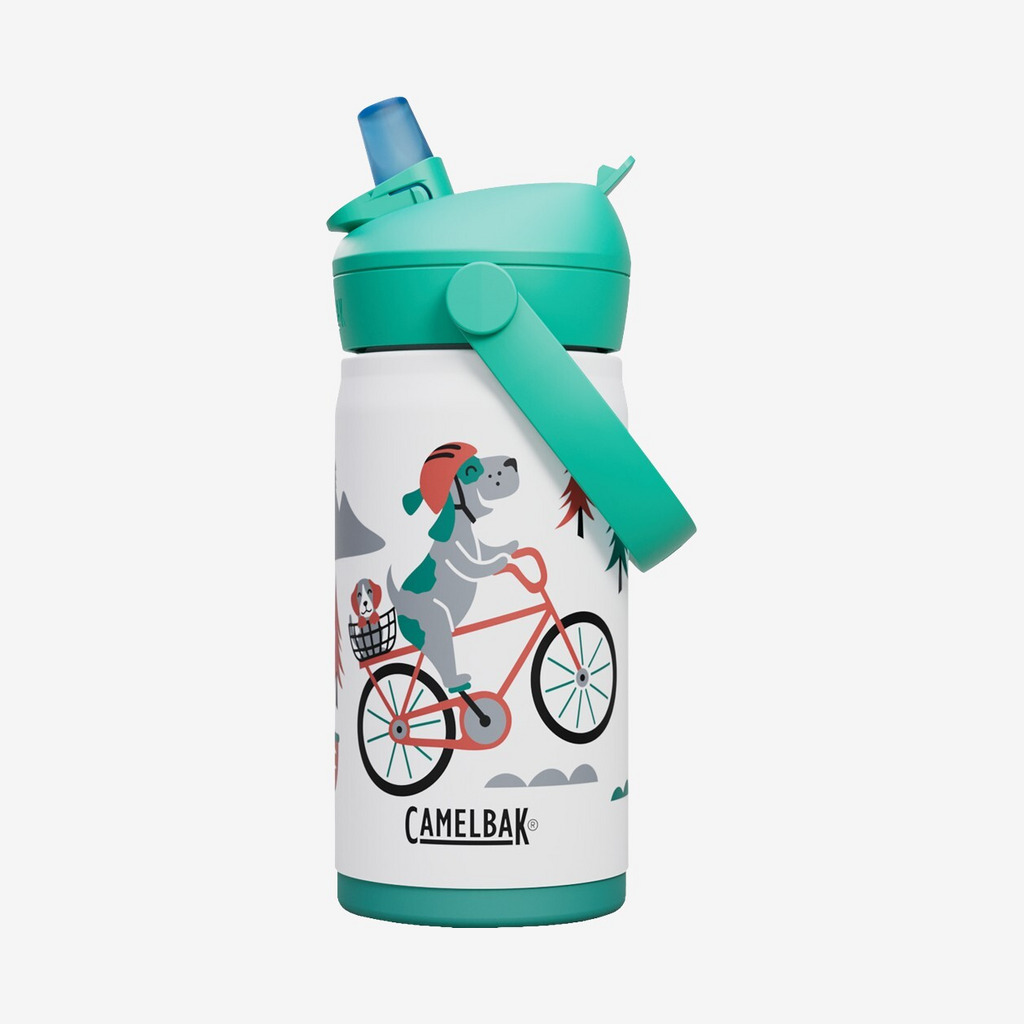 CamelBak - Thrive Flip Kids termodrikkeflaske m. sugerør (0,35L) (Biking Dogs)