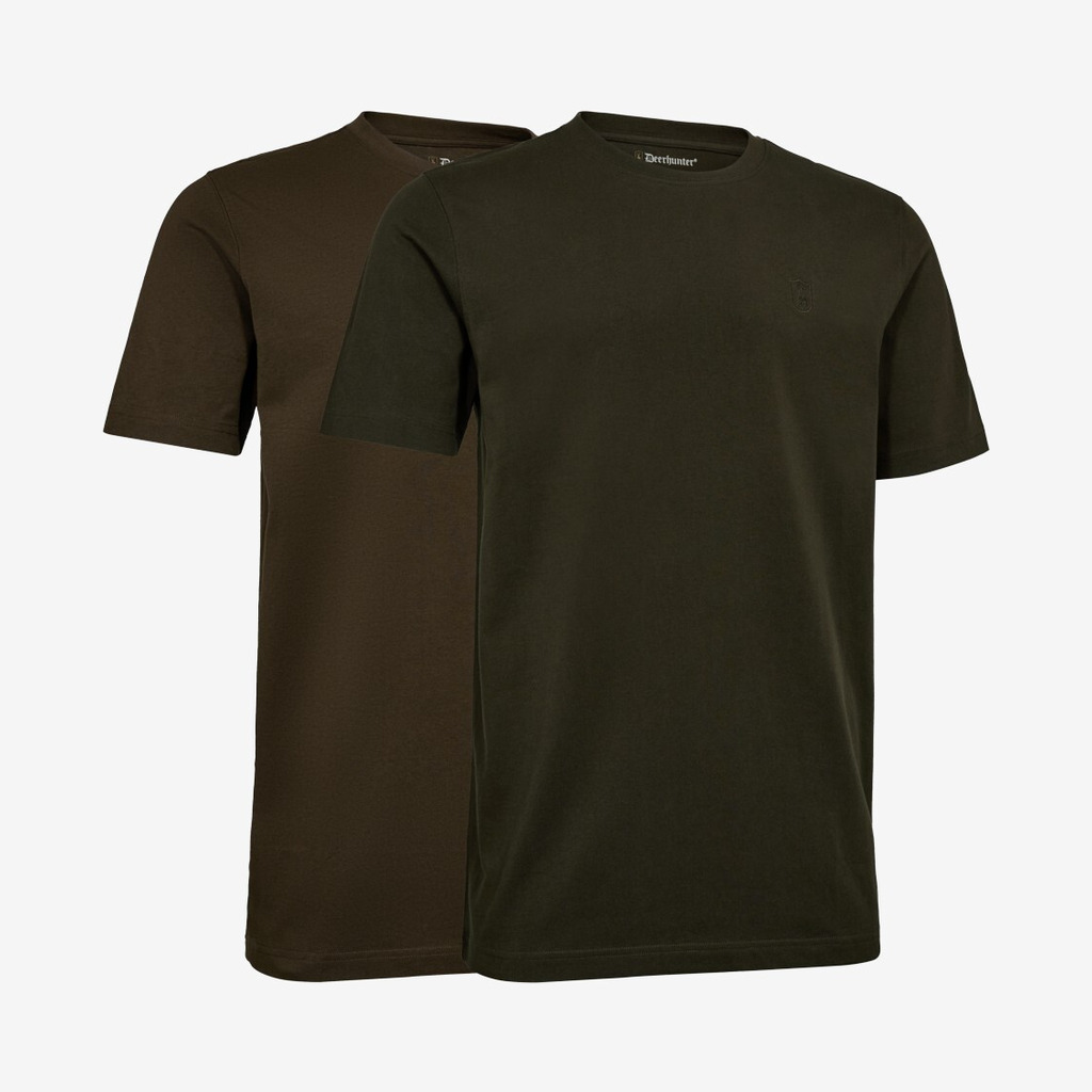 Deerhunter - 2-pak t-shirts (Grøn/Brun) - L billede