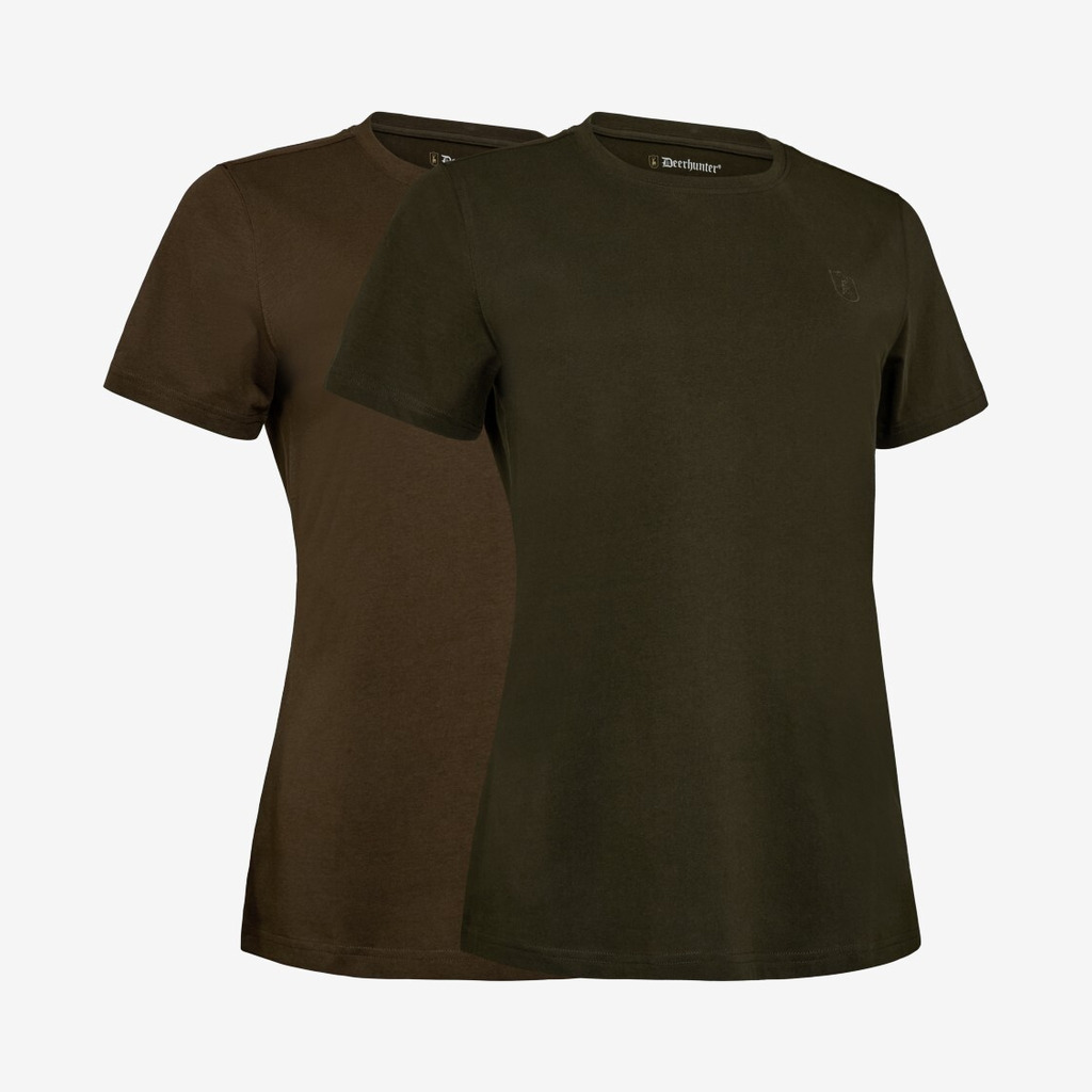 Deerhunter - Lady 2-pak t-shirts (Brun/Grøn) - 36