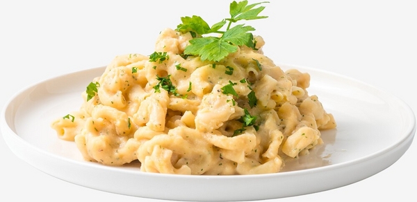 Scrambled eggs with pasta