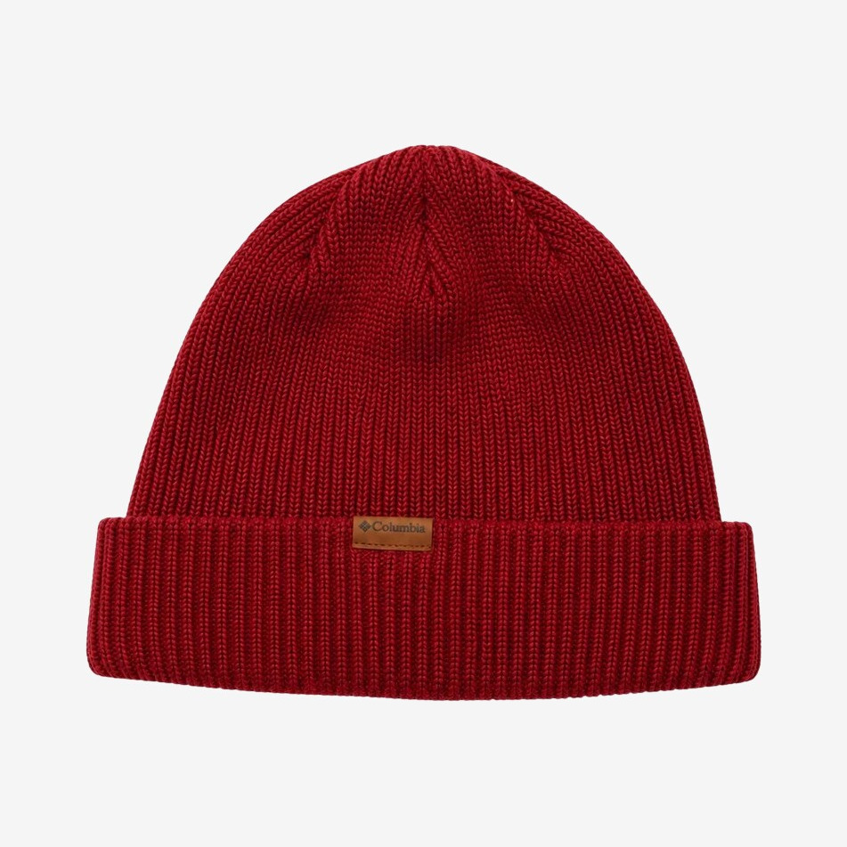 Columbia - Portside Fisherman Beanie ribstrikket hue (Rød)