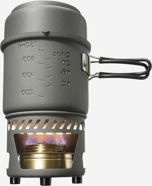 Esbit Cookset with alcohol burner, 985ml, aluminum without non-stick coating