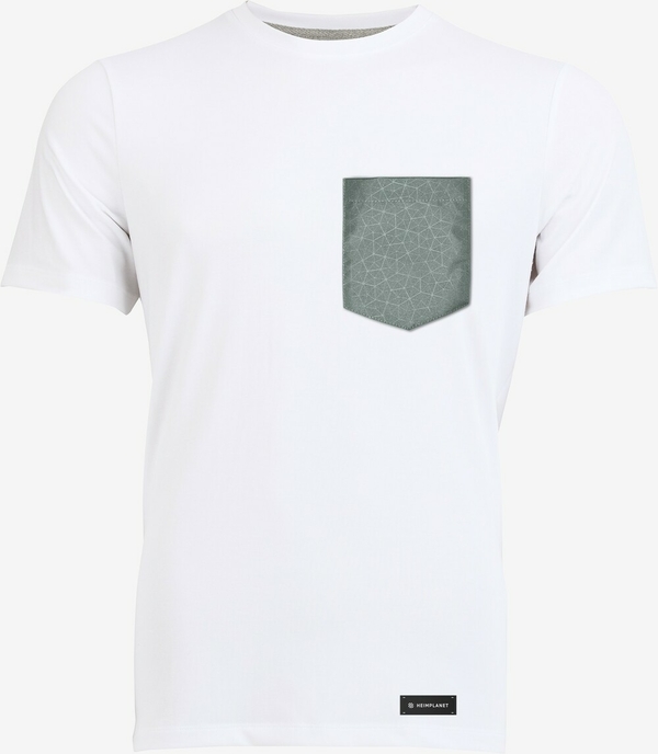 Heimplanet T-shirt med Cairo Grid lomme hvid